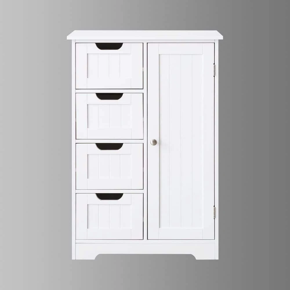 Small Bathrooom Storage Cabinet, Freestanding Storage Cabinet EntryWay Cabinet Home Storage For Living Room In White 4 Small Bathrooom Storage Cabinet, Freestanding Storage Cabinet EntryWay Cabinet Home Storage For Living Room In White - Image 4