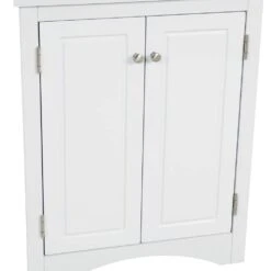 White Triangle Bathroom Storage Cabinet With Adjustable Shelves Freestanding Floor Cabinet For Home Kitchen -FURITURE SALE SHOP white tahanbath pantry organizers z wf291467aak c3 1000