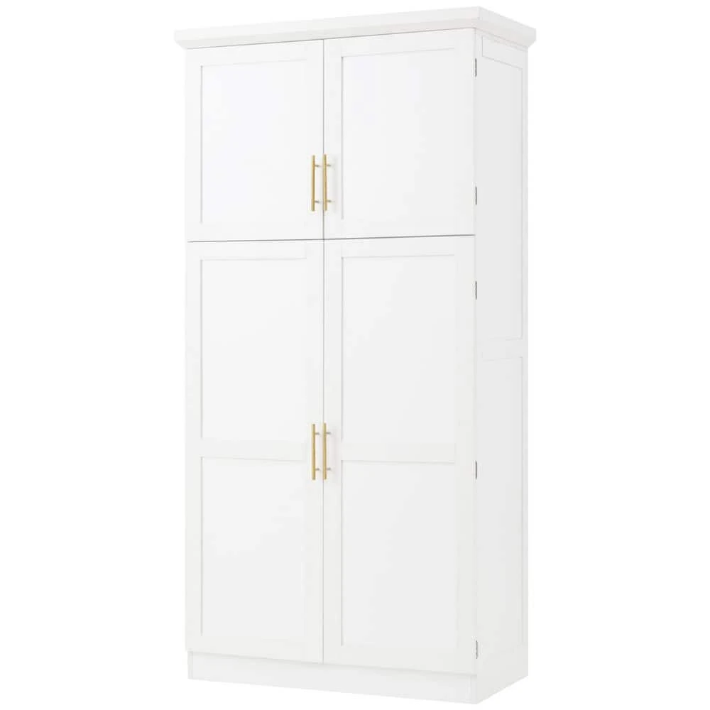 70.9 In. Kitchen Pantry: 4-Doors, 8-Trays, Adjustable Shelf InWhite 5 70.9 In. Kitchen Pantry: 4-Doors, 8-Trays, Adjustable Shelf InWhite - Image 5
