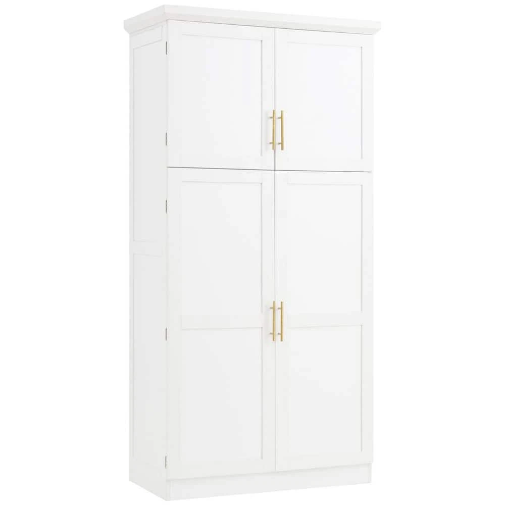 70.9 In. Kitchen Pantry: 4-Doors, 8-Trays, Adjustable Shelf InWhite 1 70.9 In. Kitchen Pantry: 4-Doors, 8-Trays, Adjustable Shelf InWhite