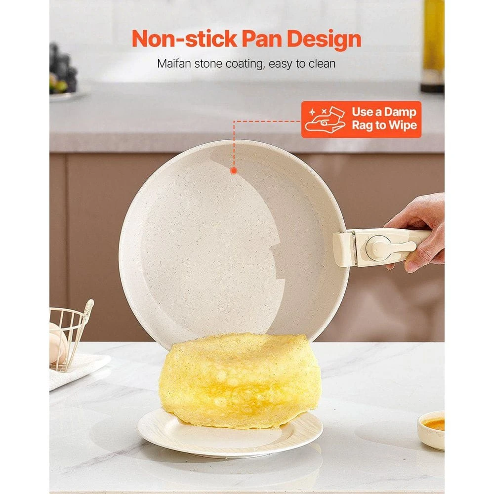 17-Piece Pots And Pans Set Stainless Steel Granite Nonstick Kitchen Cookware Induction White 6 17-Piece Pots And Pans Set Stainless Steel Granite Nonstick Kitchen Cookware Induction White - Image 6