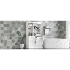 39.30 In. D X 16.50 In. W × 70.90 In. H White Bathroom Storage Cabinet Pantry With Tilt-Out Hamper-Drawers 14 39.30 In. D X 16.50 In. W × 70.90 In. H White Bathroom Storage Cabinet Pantry With Tilt-Out Hamper-Drawers -FURITURE SALE SHOP white tahanbath ready to assemble kitchen cabinets n725p278420k 4f 1000