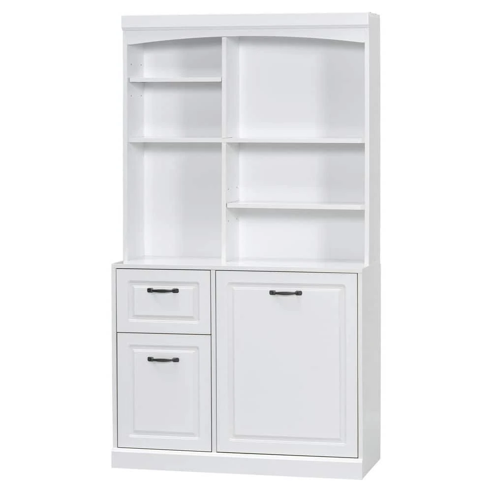 39.30 In. D X 16.50 In. W × 70.90 In. H White Bathroom Storage Cabinet Pantry With Tilt-Out Hamper-Drawers 1 39.30 In. D X 16.50 In. W × 70.90 In. H White Bathroom Storage Cabinet Pantry With Tilt-Out Hamper-Drawers