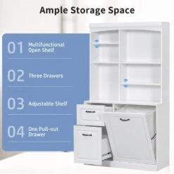 39.30 In. D X 16.50 In. W × 70.90 In. H White Bathroom Storage Cabinet Pantry With Tilt-Out Hamper-Drawers 13 39.30 In. D X 16.50 In. W × 70.90 In. H White Bathroom Storage Cabinet Pantry With Tilt-Out Hamper-Drawers -FURITURE SALE SHOP white tahanbath ready to assemble kitchen cabinets n725p278420k 66 1000