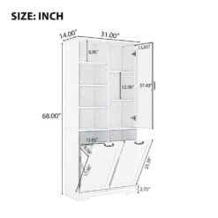 14.00 In. W X 31.00 In. D X 68.00 In. H Bathroom Storage Wall Cabinet In White 11 14.00 In. W X 31.00 In. D X 68.00 In. H Bathroom Storage Wall Cabinet In White -FURITURE SALE SHOP white vintage tahanbath bathroom wall cabinets z n725p208543k 4f 1000