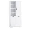 14.00 In. W X 31.00 In. D X 68.00 In. H Bathroom Storage Wall Cabinet In White